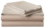 Review Amazon PINFLEUR-JAC-QN-SHT-TPECRM / Pinzon Fleur Jacquard Egyptian Cotton Sateen Queen Sheet Set, Taupe/Cream
