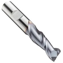 Niagara Cutter A208 High-Speed Steel End Mill, Aluminum Cutting, High Helix, TiCN Coated, 2 Flutes, Square End