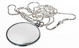 (SE) NECKLACE MAGNIFIER - 2, 5x Power w/36 SILVER CHAIN