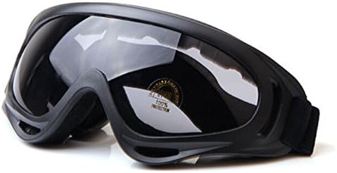 Weatherproof Outdoor Sports Ski Goggles Riding Glasses X400 Tactical Goggles (black)