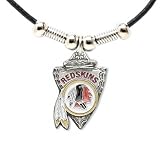 Washington Redskins Leather Necklace w/Beads & Pewter Pendant - NFL Football Fan Shop Sports Team Merchandise