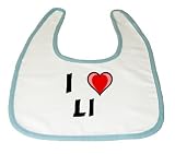 Baby Bib with I Love Li (first name/surname/nickname) by Shopzeus