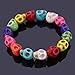 JEWELRIESHOP Skull Bracelet Colorful Howlite Synthetic Turquoise Skeleton Tibetan Prayer Bead Mala Bracelet for Men Women
