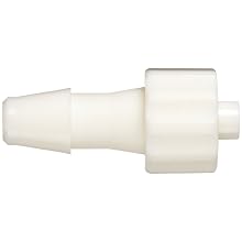 Value Plastics MTLL250-1 White Nylon Tube Fitting, Male Luer with Integral Lock Ring to 200 Series Barbed Coupler, 3/16" (4.8 mm) Tube ID (Pack of 25)