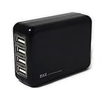 ZAZ　4ポート USB　充電器　ACアダプター iPad や　タブレット も充電可能　ACコンセント　アダプタ DC5.0V　2.1A　出力 (ブラック)