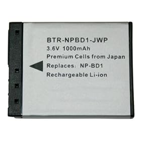 KINAMAX BTR-NPBD1-JWP 1000mAh NP-BD1 / NP-FD1 Replacement Battery for Sony Cybershot DSC-T2, DSC-T200, DSC-T300, DSC-T500, DSC-T70, DSC-T700, DSC-T77