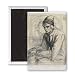 Dante in Meditation Holding a Pomegranate,.. - 3x2 inch Fridge Magnet - large magnetic button - Magnet