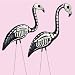 2 Halloween Skeleton Yard Flamingos Lawn Decor Ornaments - Great for Halloween Haunted House or Over the Hill Party Decorations