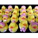 Two Dozen (24) Pink GIRL Mini Rubber Ducky Birthday Party or Baby Shower Favors