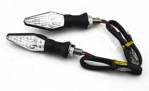 Delmkin 4 X Universal Sandy Beach Motocross Motorcycle Black 12 LED Blinker Turn Signal Indicators Amber Light