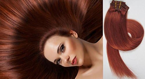 Fashion Hairstyle Clip in Remy Human Hair for Beauty Women's Accessories in 48cm 75 Gram - Medium Auburn #30