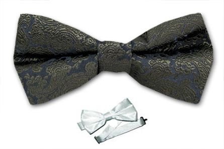 Men's - Sage - Gray - Boy's Silk Pre-Tied Bowtie