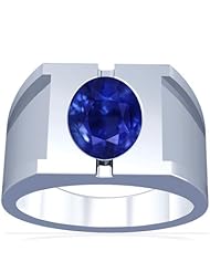 14K White Gold Oval Cut Blue Sapphire Solitaire Ring (GIA Certificate)