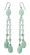 Earrings, 'Green Rain Shower' 3.5" W 0.6" L