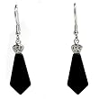 Sterling Silver Black Agate Dangle Earrings