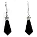 EXP Sterling Silver Black Agate Dangle Earrings
