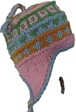 Kids Wool Chullo Fleece Lined Girls Ski Cap Snowboard Toque with Ear Flaps Knit Beanie Sherpa Toddler Youth