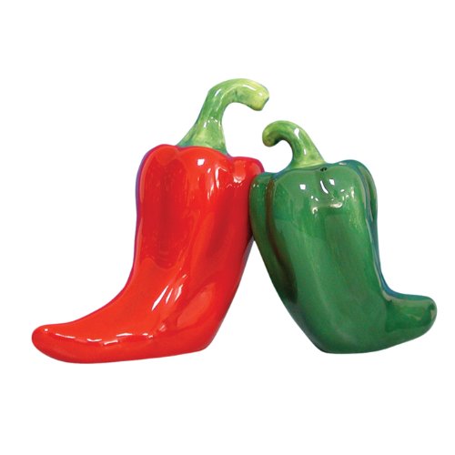 Westland Giftware Mwah Magnetic Chili Peppers Salt and Pepper Shaker Set