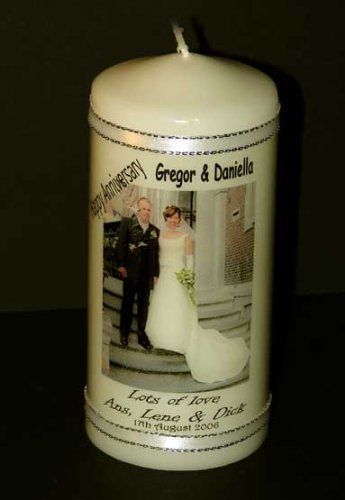 RUBY WEDDING ANNIVERSARY PERSONALISED CANDLE GIFT KEEPSAKE