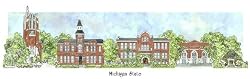 Michigan State University - Collegiate Series - 11.5" x 24" Print