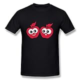 Fire-Dog Apple Smil Eyes Men's Funniest Tees Black Size L
