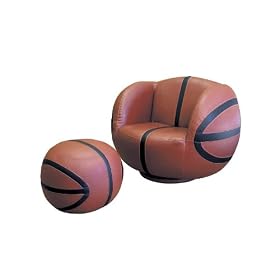2 pcs Swivel Chair and Ottoman Set with Basketball Design by visiondecor Furniture