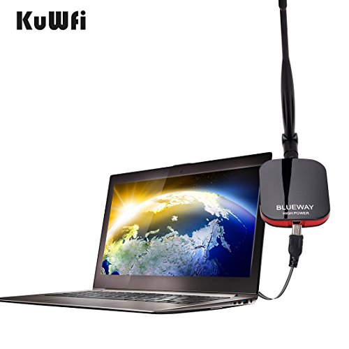 KuWFi Blueway N9000 2000mW High Power wifi USB network Adapter WEP free internet High power Long Range USB WiFi Adapter With 5 dbi antenna
