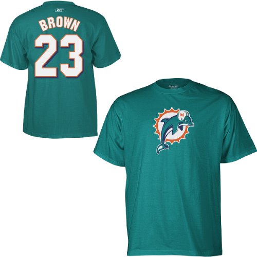 Reebok Miami Dolphins Ronnie Brown Name & Number T-Shirt Medium