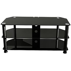 Premier AV HF0042 Plasma & LCD Glass Stand upto 50" or 50Kgs with Cable Management ( Black)