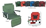 Portable Stadium Seat With Arm Rests & Pockets - Green