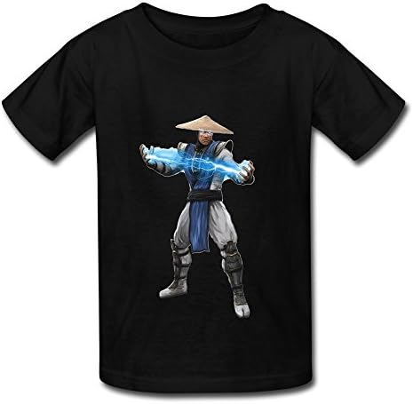 QDJT Youth Mortal Kombat Kids Boys And Girls T-Shirt - L Black