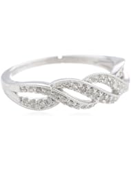 Sterling Silver 1/4cttw Diamond Twisted Ring