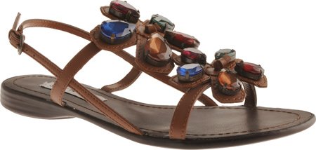 Steve Madden Women's Angelyna Jeweled Sandal,Brown Multi,8.5 M US