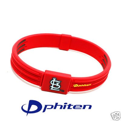 Phiten MLB Authentic Bracelet, St. Louis Cardinals, Medium (6.75 Inches)
