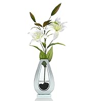 Artificial Lily in Teardrop Vase