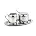 4-Piece Small Creamer & Sugar Dispenser, Spoon & Tray Set - Fine Stainless Steel Tableware for Your Home