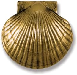 Michael Healy Decorative Hardware. Small Bay Scallop Door Knocker-brass. Size: 3.75" H X 4" W X 1.5" D. Bay Scallop Is Sand-cast in Solid Brass. Hand Crafted. Mounting Hardware Included. Surface Mount.