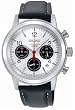 Seiko #SSB003P2 Men's Retro Leather Band Silver Dial Chronograph Watch