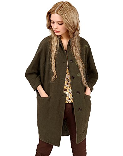 (アートカー)Artka オリジナルデザイン 大人可愛い レディーズミディアム丈リネンコート FA10051X