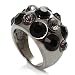 Jet Black Crystal Band Ring