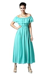 Strapless Chiffon One Shoulder  Pleated  Dress With Ruffles