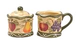2pc Sugar & Creamer Set, Tuscany Grape Fruit Decor