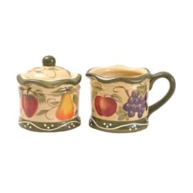 2pc Sugar and Creamer Set, Tuscany Grape Fruit Decor by ACK