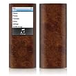 Dark Burlwood Design Protective Decal Skin Sticker for Apple iPod nano 4G (4th Generation) Player