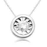 10k White or Yellow Gold Diamond Solitaire Pendant (1/20 cttw, I-J Color, I3 Clarity)
