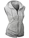 Xpril Womens Cotton Zip Up Hoodie Vest