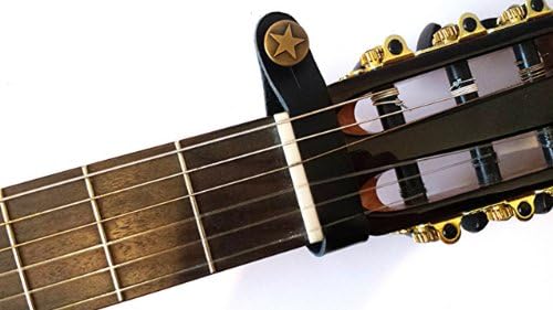 Black Genuine Leather Guitar Strap Lock with Brass Button