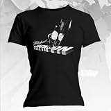 Michael Jackson - Platform Girls S/S T-Shirt In Black, Size: Medium, Color: Black