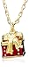 Red Enamel Holiday Gift-Box Pendant by Margot Townsend