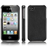SPIGEN SGP アイフォン 4 / 4S ケース レザーグリップ 【 LEGEND BLACK 】 液晶保護シートセット 本革 for iPhone 4 / 4S 【 SGP06902 】